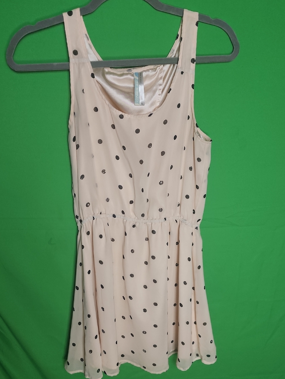 O'Neill Polka Dot Open Back Dress Pink Peach Size [M]